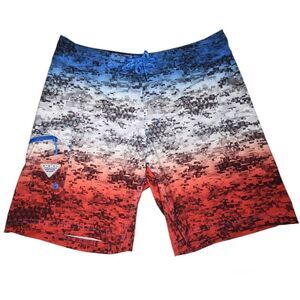 Columbia Blue Board Shorts Swim Gradient Design